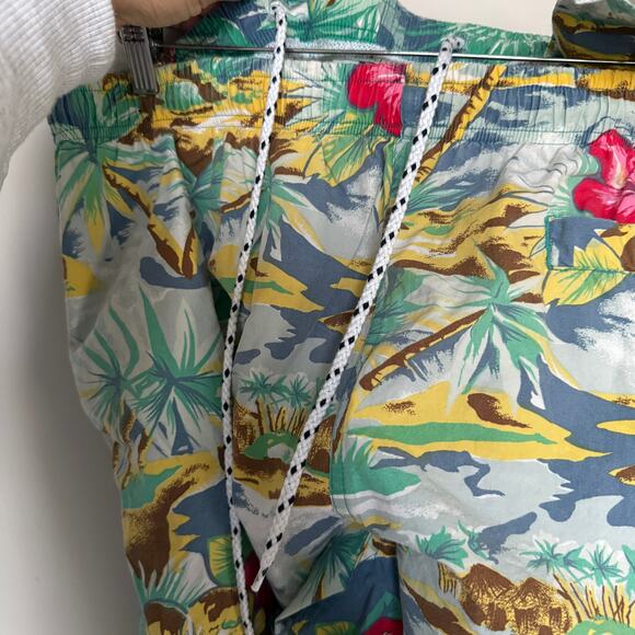 Vintage Tommy Hilfiger Mens Swim Trunks Large Pockets Tropical Floral Hawaiian - Picture 4 of 6
